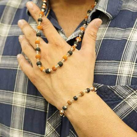 Rudraksha Mala & Rudraksha + Karungali Bracelet Combo | Spiritual Healing & Protection Set