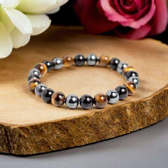 Triple Protection Bracelet – Tiger Eye, Black Obsidian & Hematite - 2