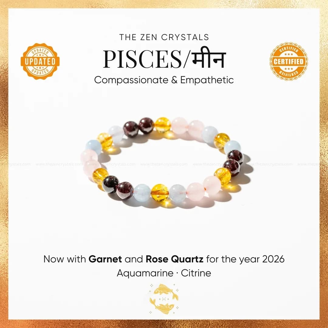 Citrine Zodiac Band - Pisces (मीन राशि)