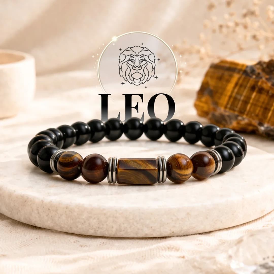 Tiger Eye & Citrine Zodiac Band –  Leo (सिंह राशि)