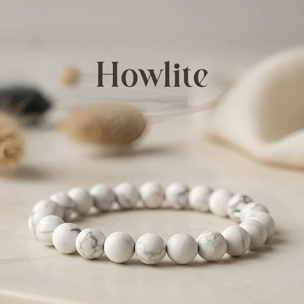 Howlite Zodiac Band – Cancer (कर्क राशि)