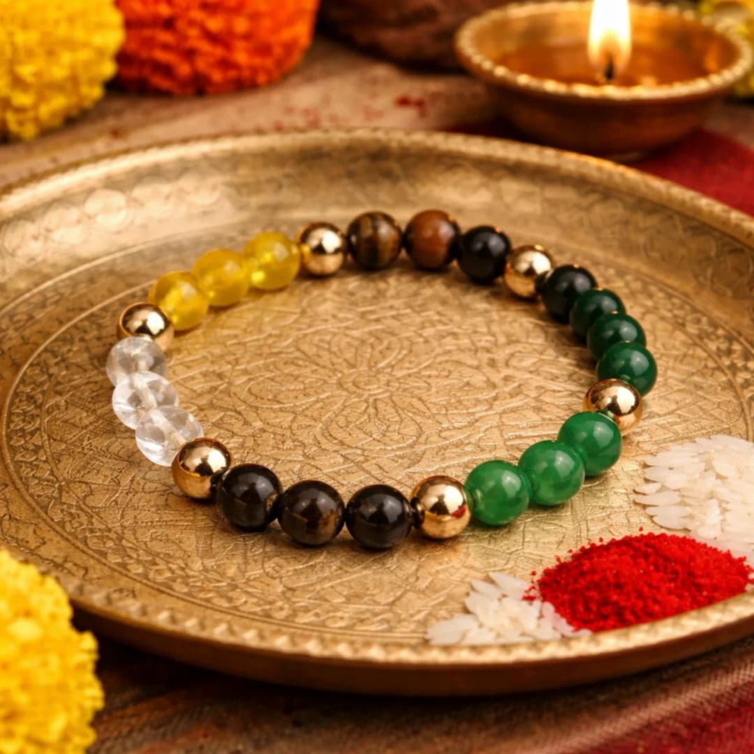 Cubical Dhanyog Bracelet – Natural Bead Design