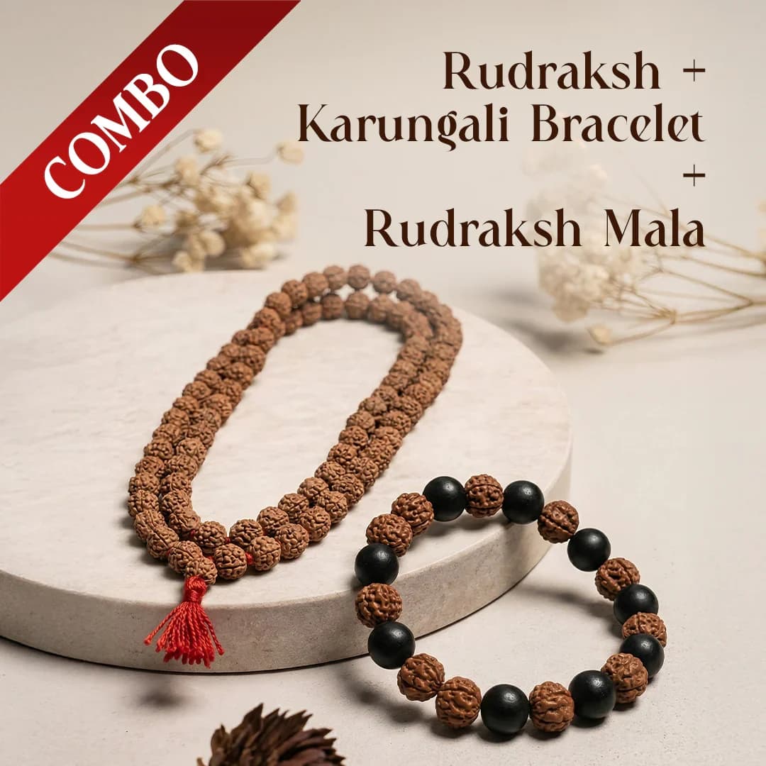 Karungali Mala Bracelet Set | Spiritual Protection & Energy Balance Combo