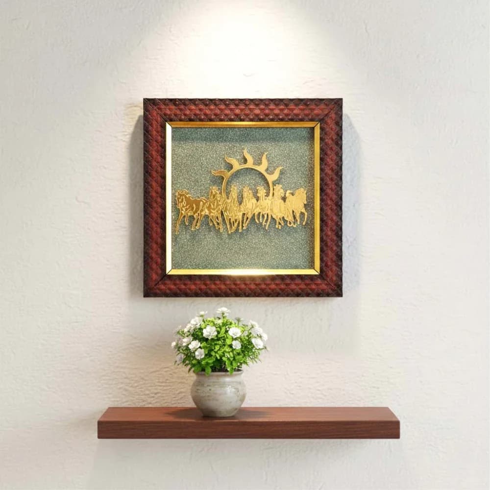 7 Horses Raw Pyrite Frame – Natural Stone Decorative Frame