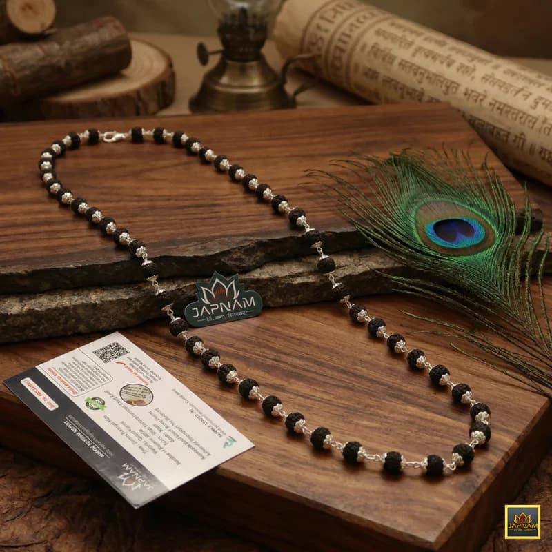 Silver Plated Eternal Karungali Mala – Natural Ebony Wood