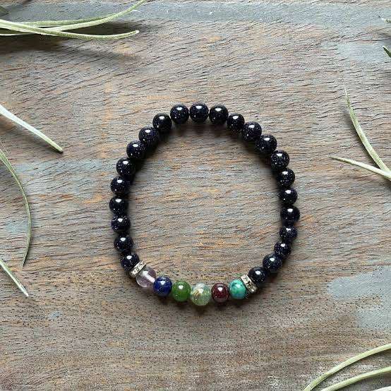 Multi Fluorite & Bloodstone Zodiac Band – Virgo